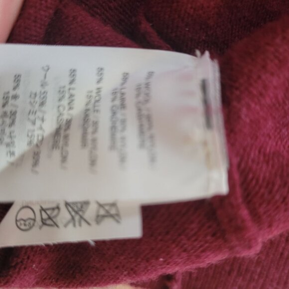 J. Crew Womens Burgundy Wool/Cashmere Blend V-Neck Cardigan Sweater S - Picture 5 of 6